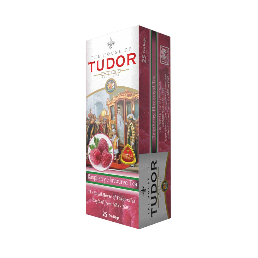 Flavoured Tea | Flavoured Black Tea Tudor Raspberry Flavoured Black Tea, A Premium BOPF grade blend infused with the luscious essence of raspberry for a delightful and flavorful experience.