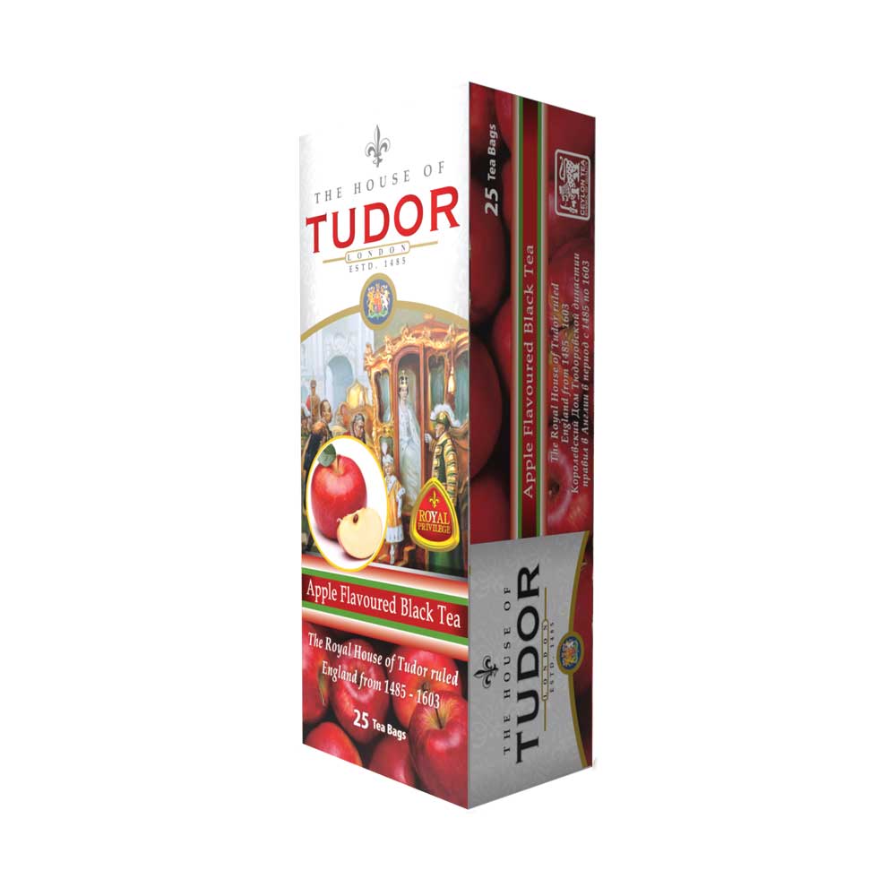 Apple Flavoured Black Tea | Flavoured Tea | The House of Tudor's Apple Flavoured Black Tea: Rich black tea fused with crisp apple essence. Elevate your tea with Tudor's exquisite blend.